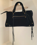 Sac Saga Noir en daim