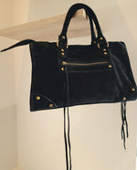 Sac Saga Noir en daim