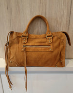 Sac Saga Camel en daim