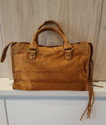 Sac Saga Camel en daim