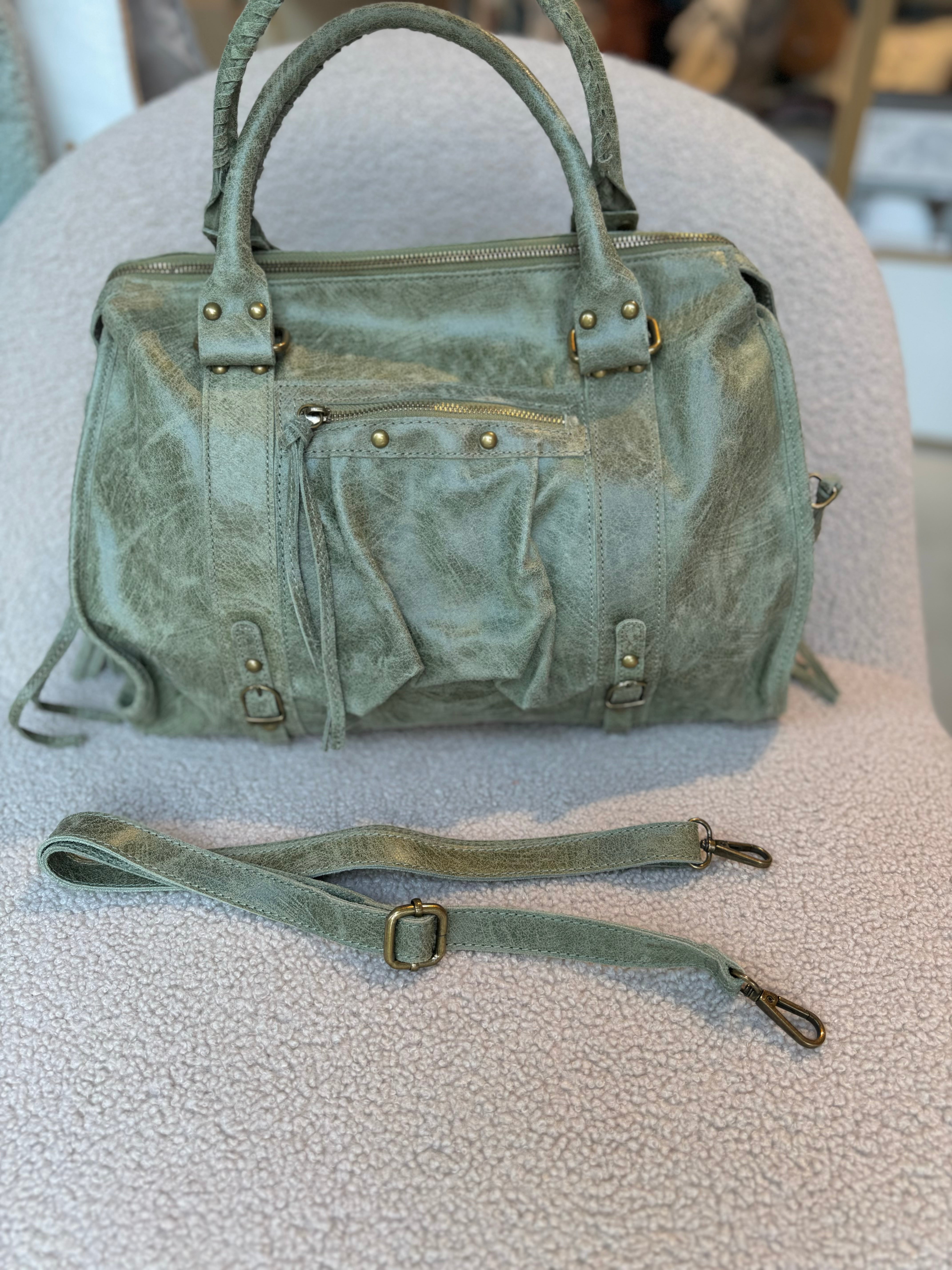 Sac Baba XL Vert en Cuir