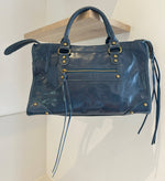 Sac Saga Bleu canard en Cuir