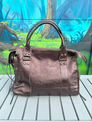 Sac Baba XL Marron en Cuir métallisé