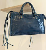 Sac Saga Bleu canard en Cuir