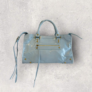 Sac Saga Bleu ciel en Cuir