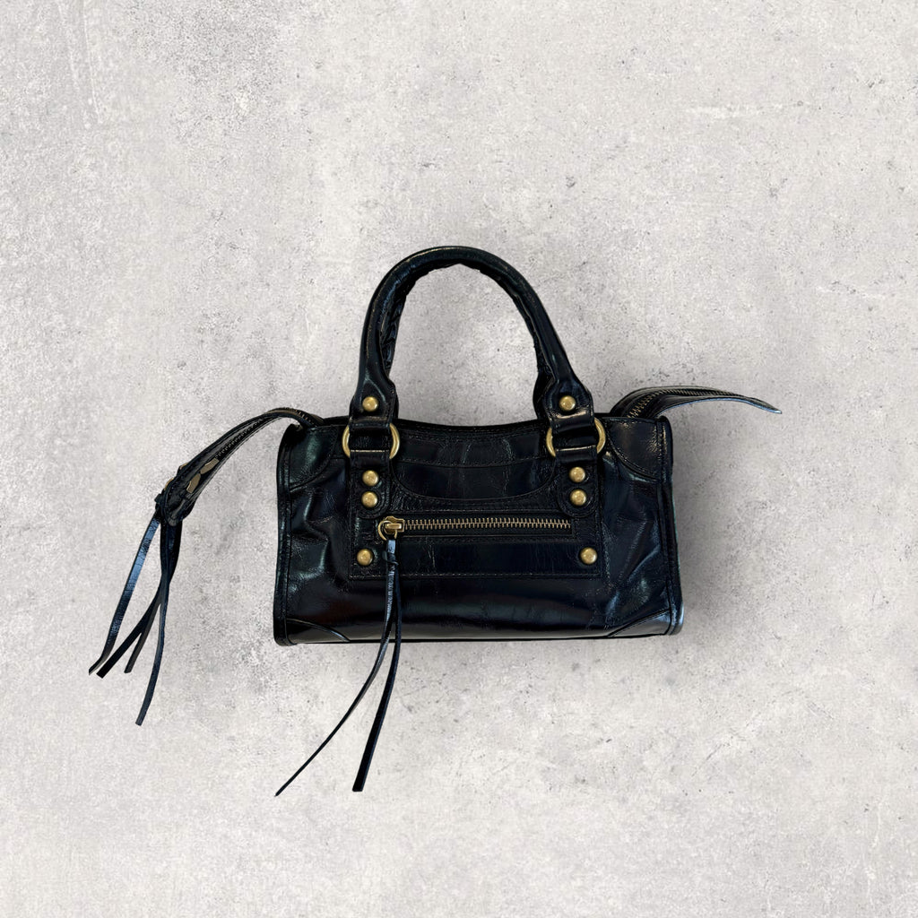 Sac Baby Saga Noir en cuir