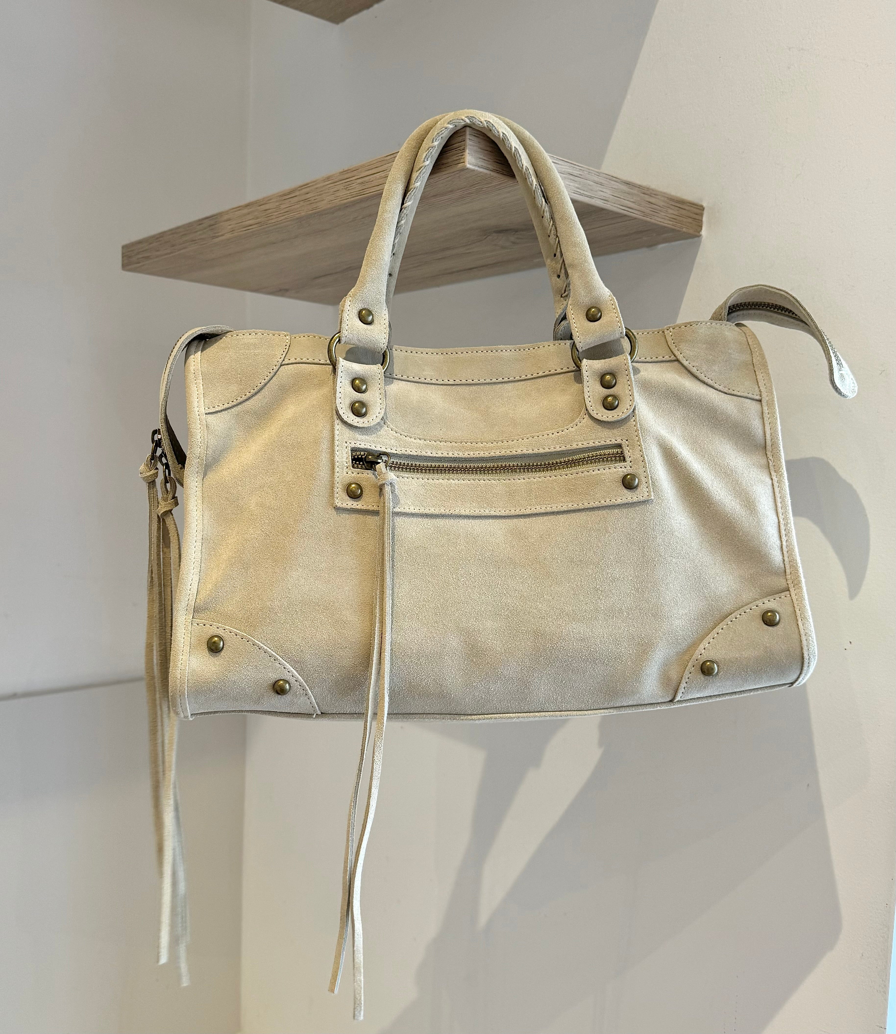 Sac Saga Beige en daim