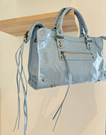 Sac Saga Bleu ciel en Cuir