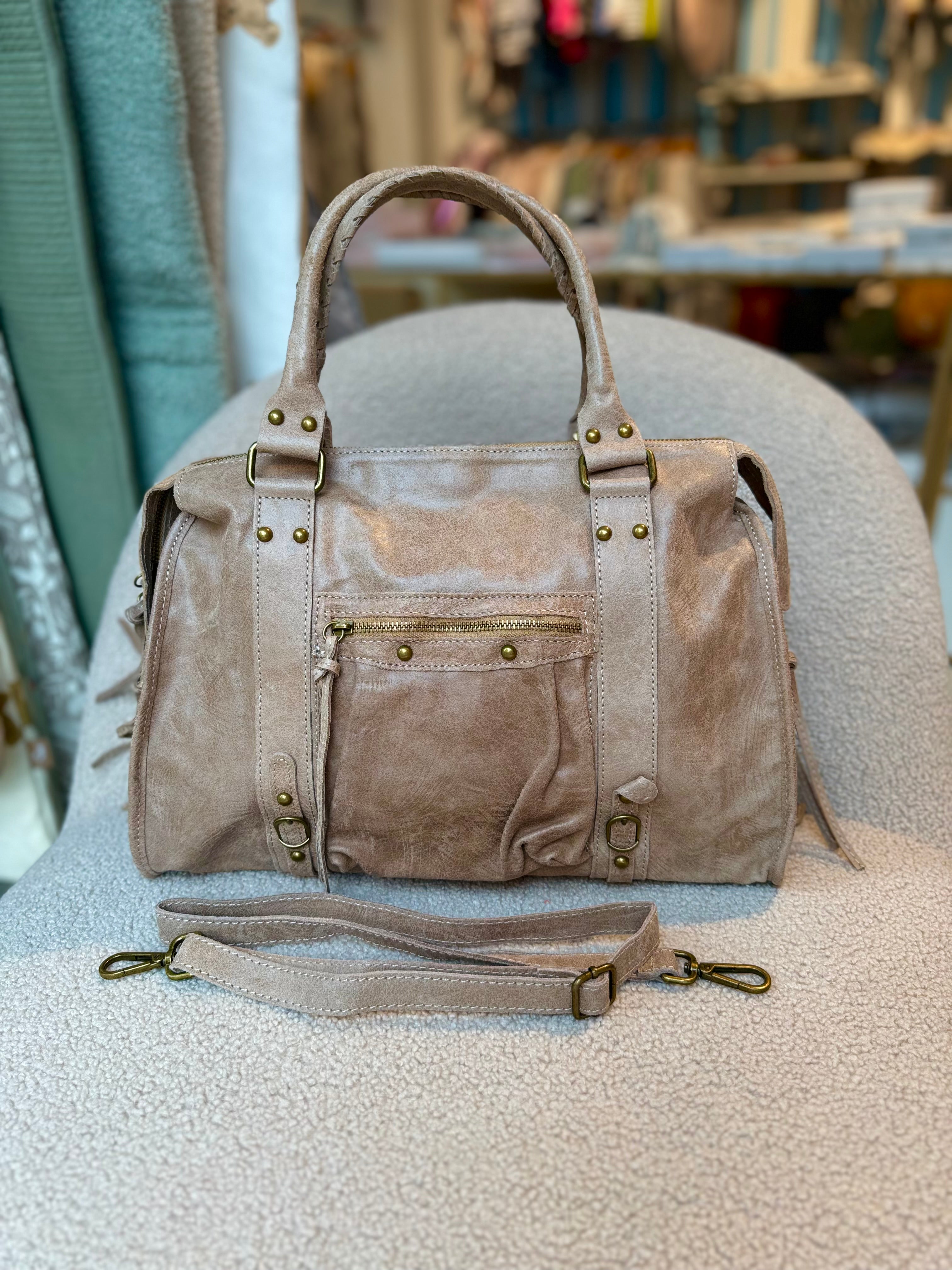 Sac Baba XL Taupe en Cuir