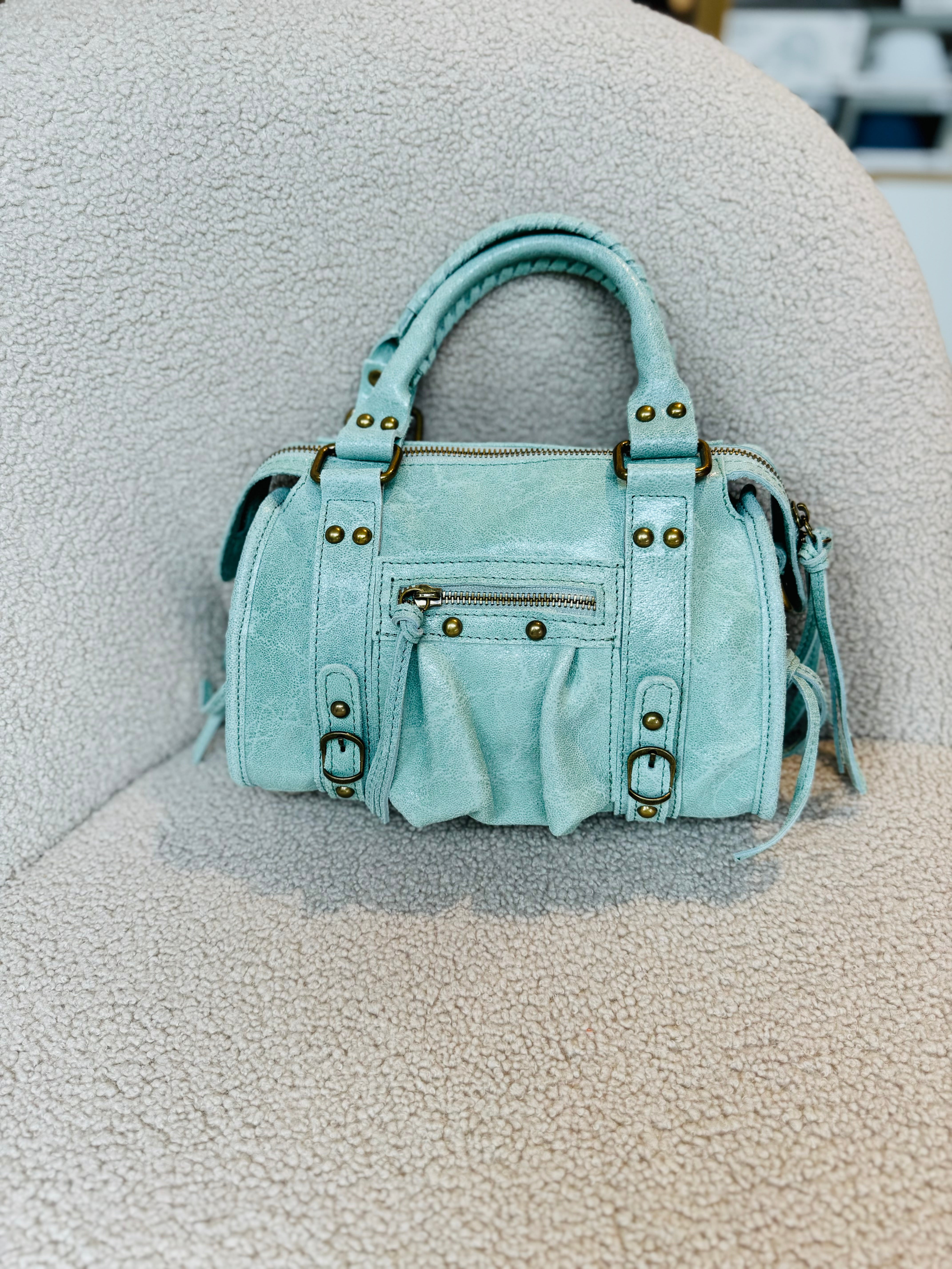 Sac Mini Baba Vert menthe en Cuir