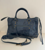 Sac Saga Bleu canard en Cuir