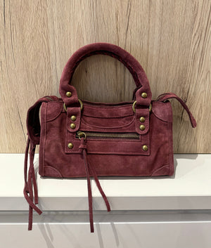 Sac Baby Saga Bordeaux en daim