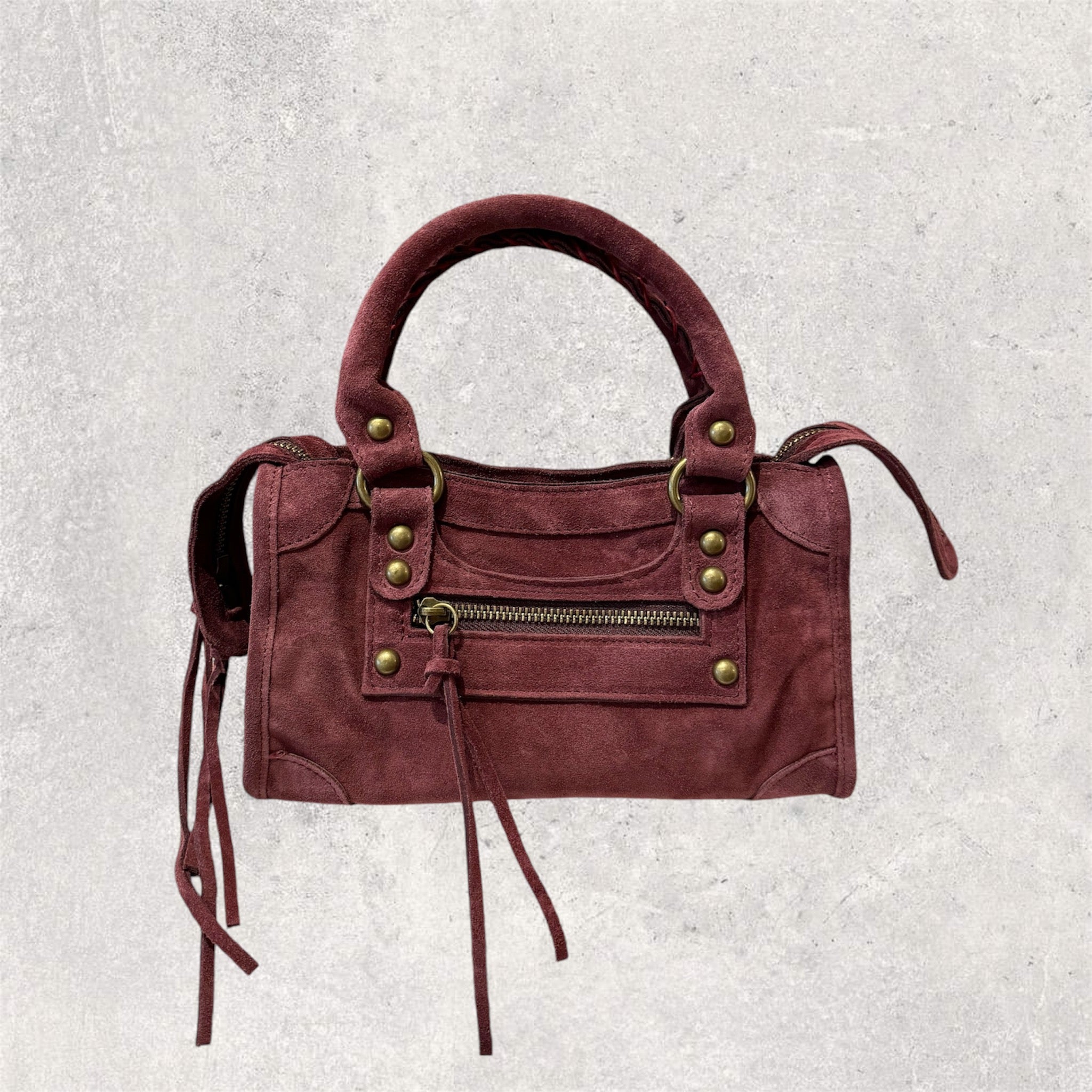 Sac Baby Saga Bordeaux en daim