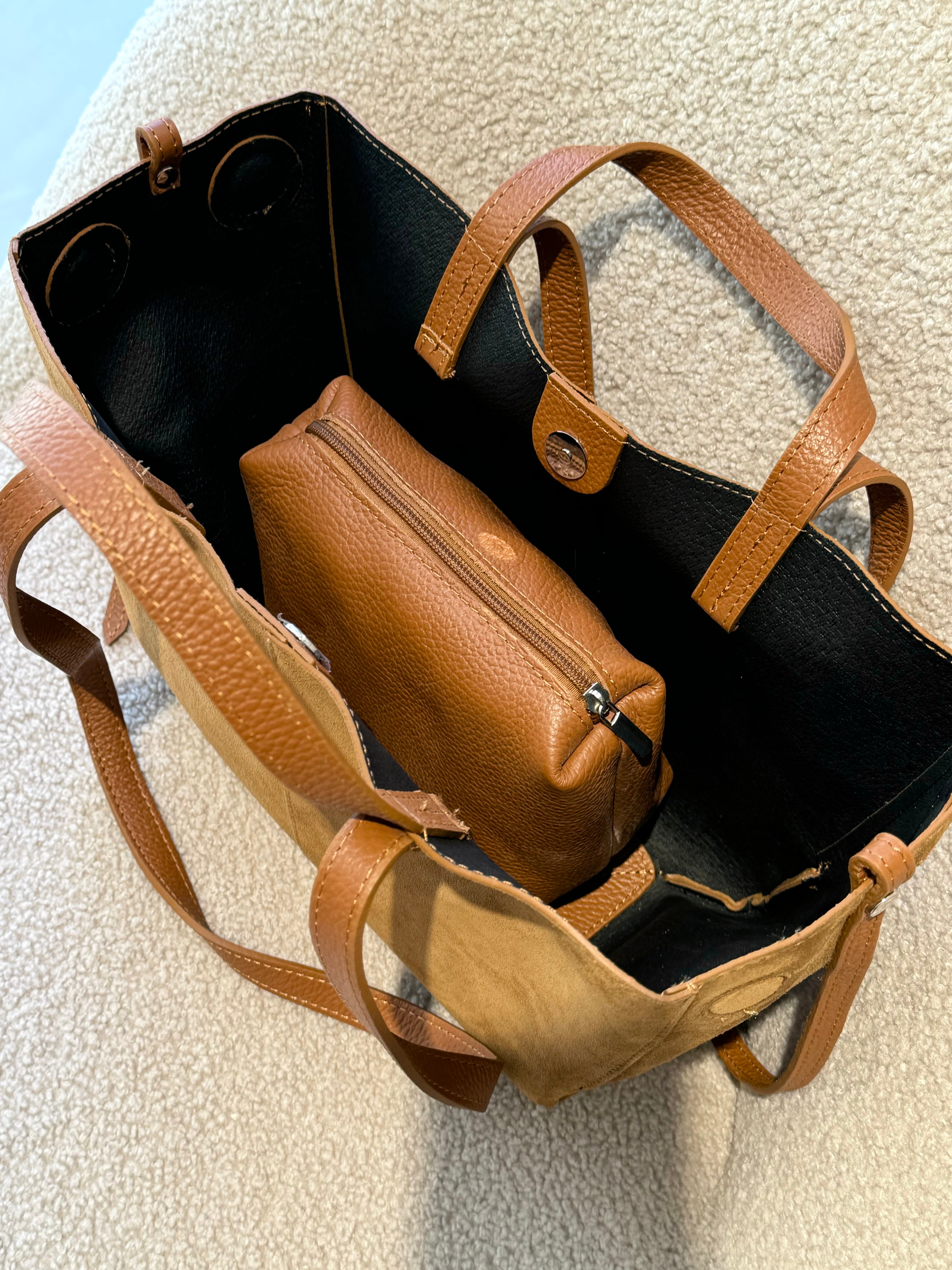 Sac Pauline en daim Camel