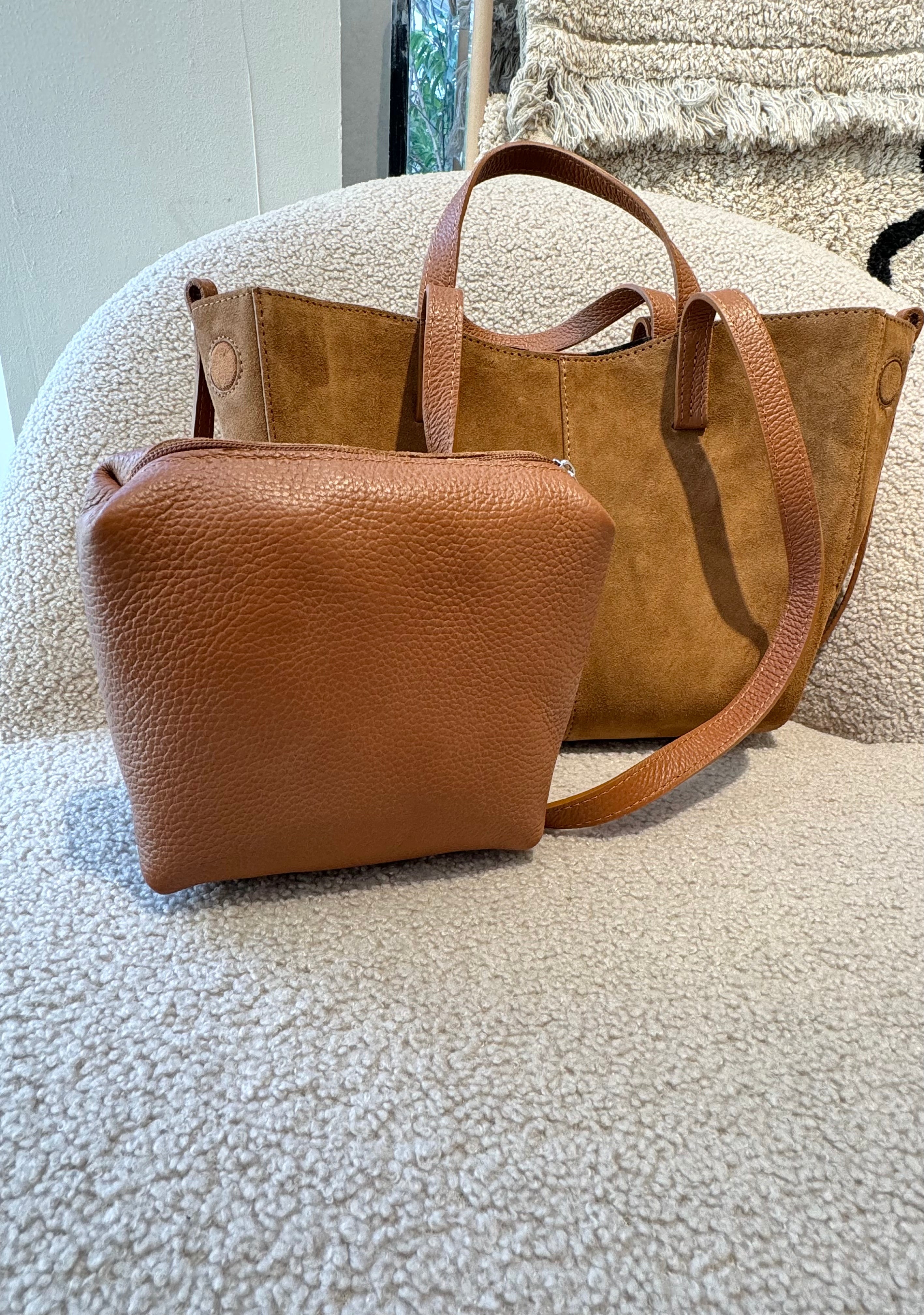 Sac Pauline en daim Camel