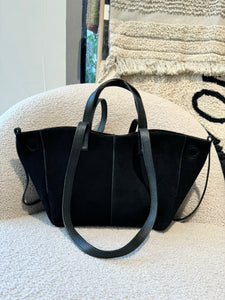 Sac Pauline en daim Noir