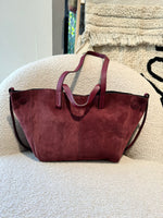 Sac Pauline en daim Bordeaux