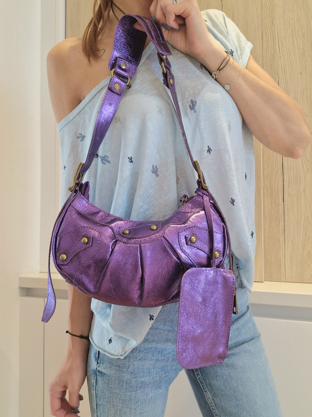 Sac Frida Mauve en cuir