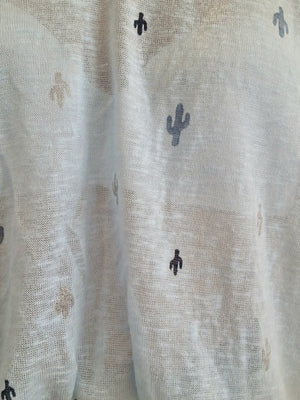 T-shirt cactus Bleu