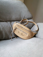 Sac banane Taupe en cuir