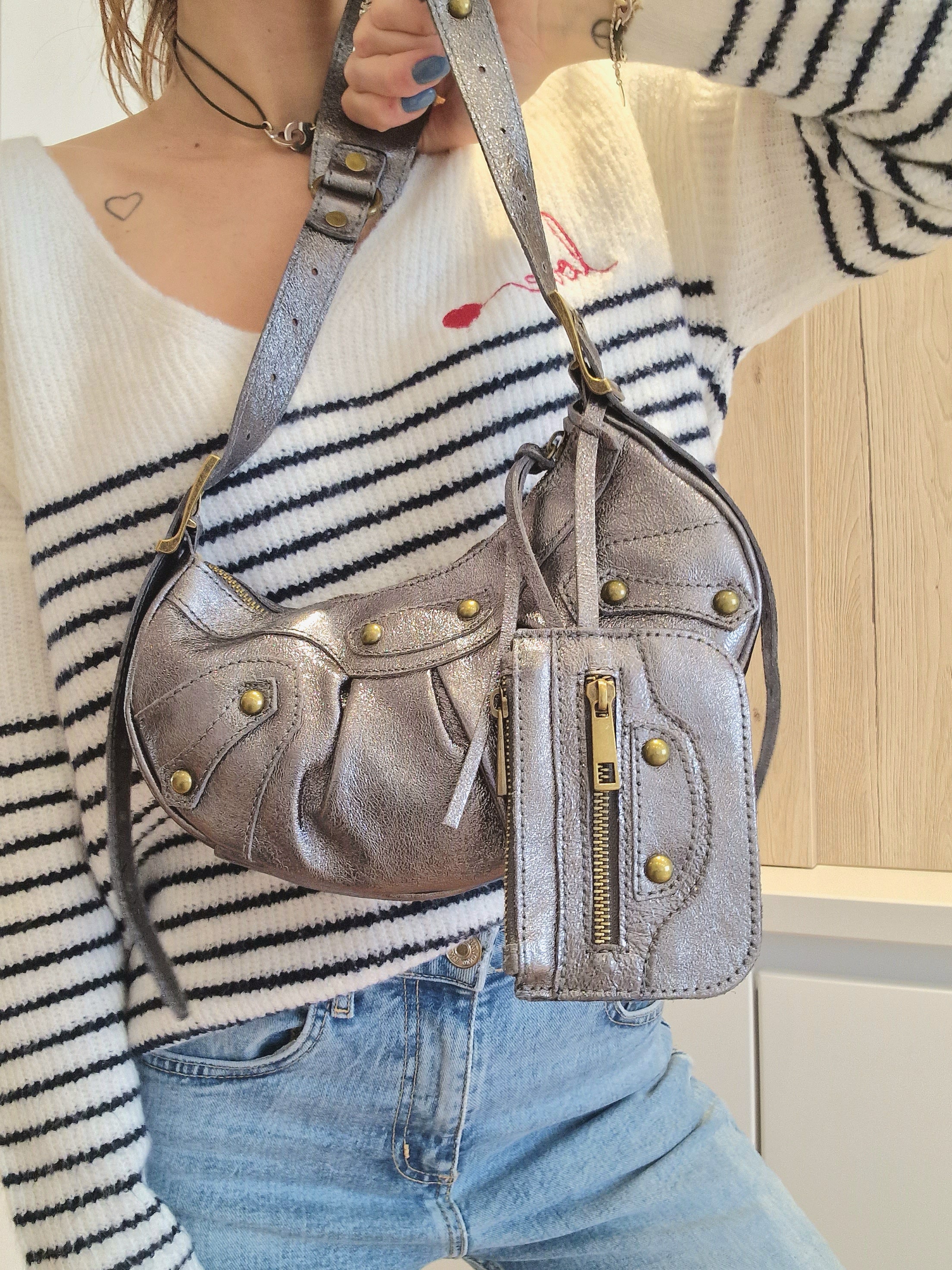 Sac Frida Gris en cuir