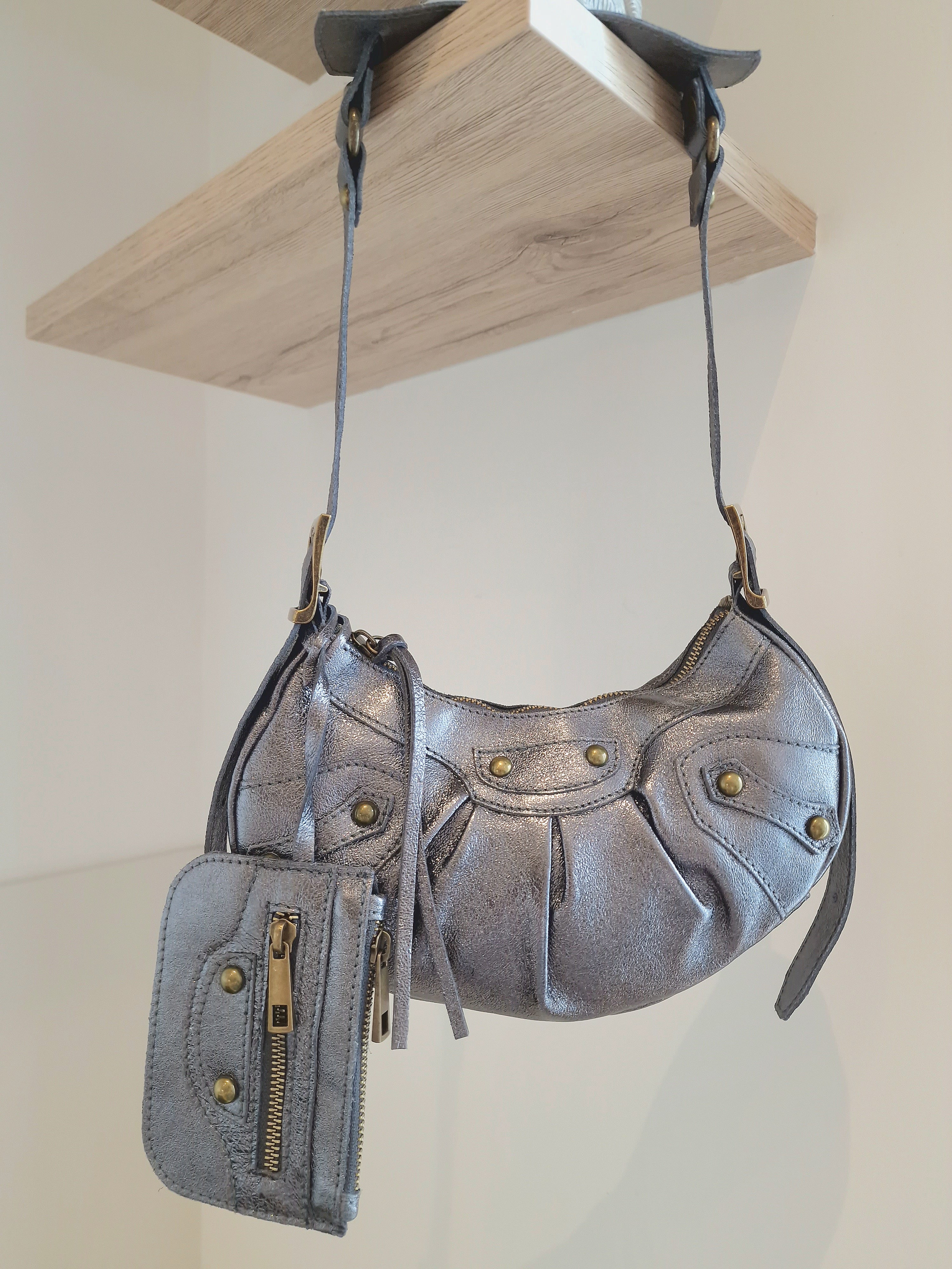 Sac Frida Gris en cuir