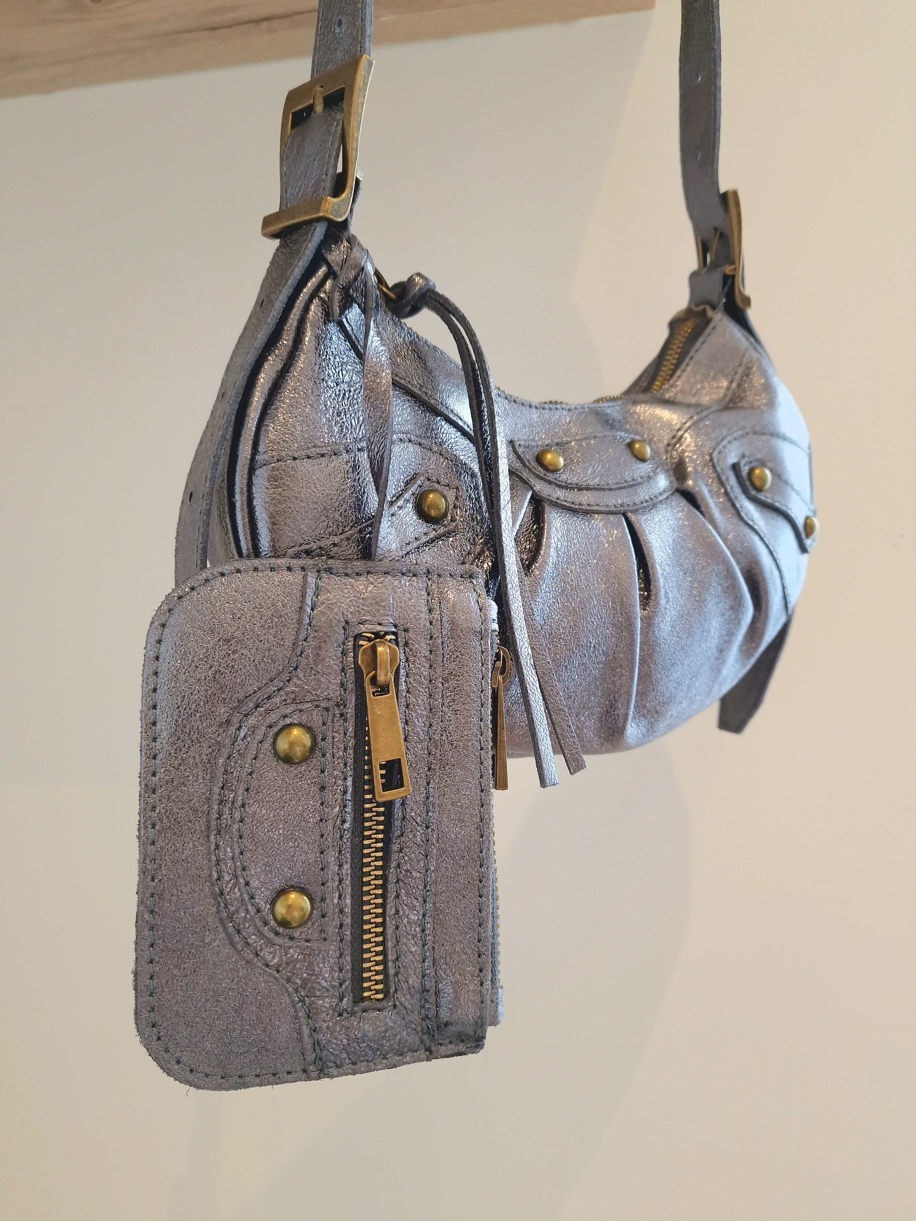 Sac Frida Gris en cuir