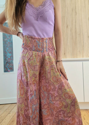 Pantalon large Iris Rose