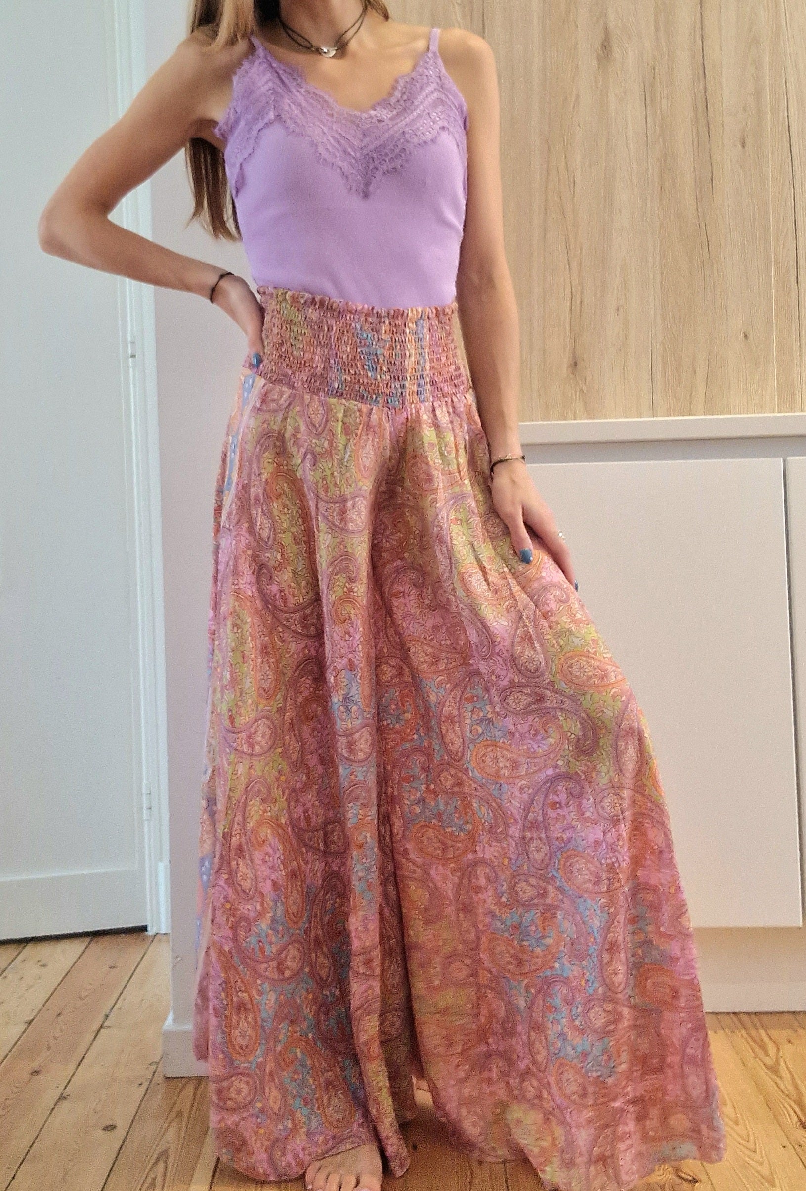 Pantalon large Iris Rose