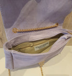 Sac Louise Mauve en Cuir & Daim