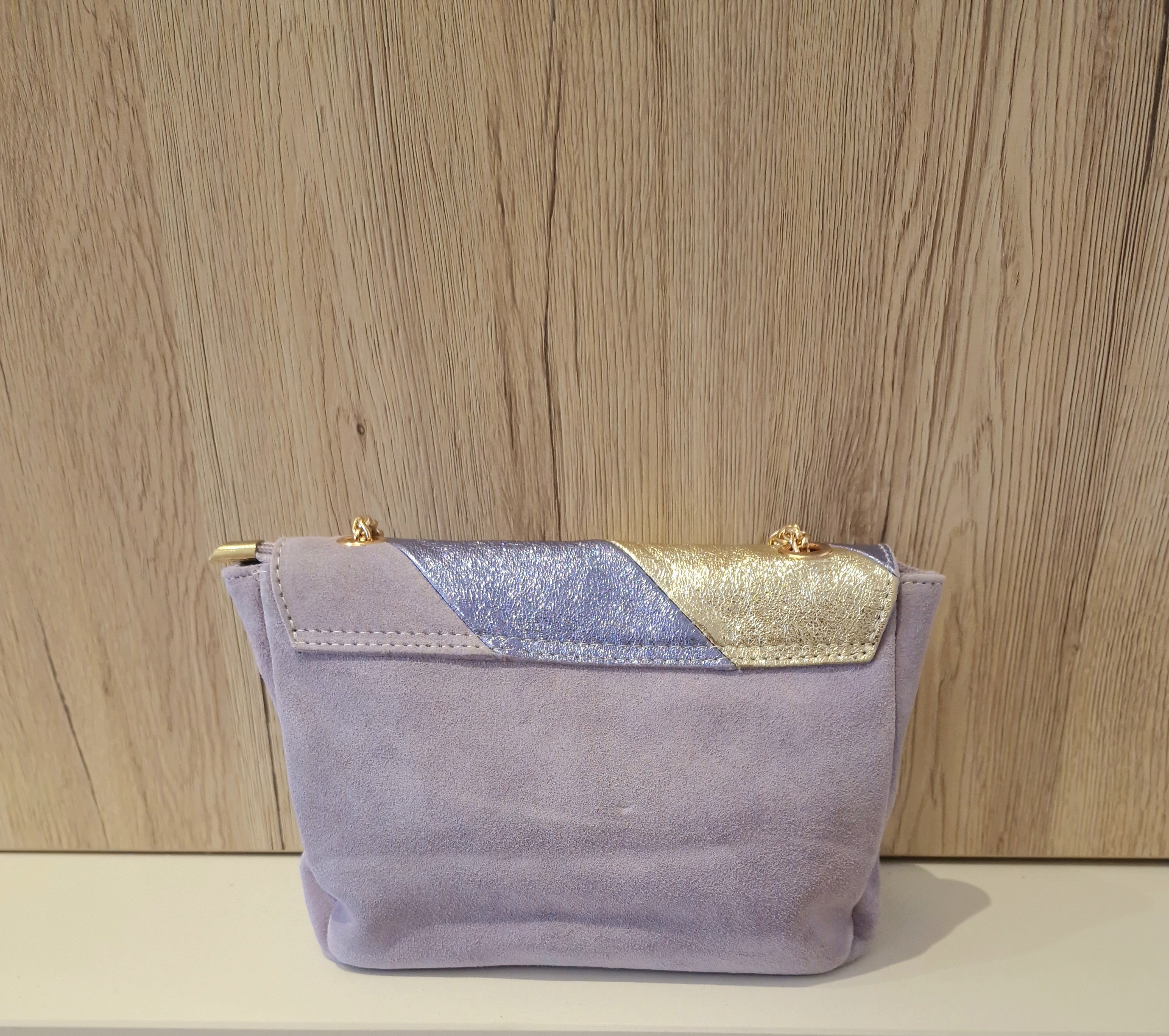 Sac Louise Mauve en Cuir & Daim