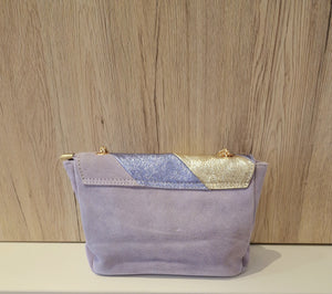 Sac Louise Mauve en Cuir & Daim