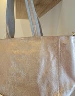 Sac Shopper Champagne en Cuir métallisé