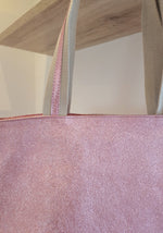 Sac Shopper Rose en Cuir métallisé