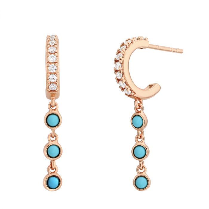 Boucles d'oreilles trio turquoise