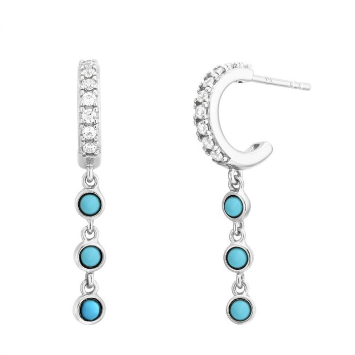 Boucles d'oreilles trio turquoise